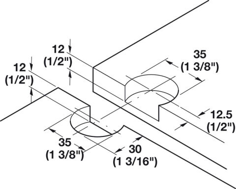 Häfele Kapak menteşesi 90° 3D ayarlanabilir ahşap Nikel kaplama 342.66.730