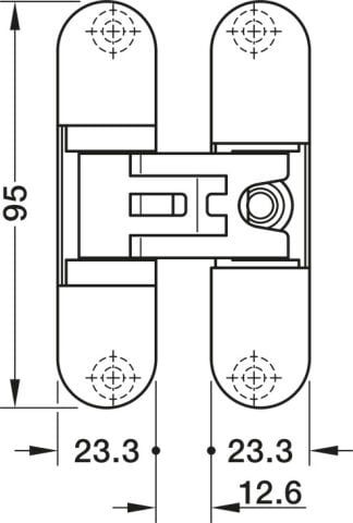 Hafele kapı Menteşesi, Startec H2, gizli, en fazla 45/60