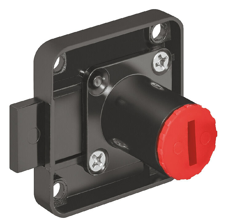 Häfele Symo EC Kilit sürgüsü kilidi seren mesafesi 25 18 mm Siyah sol 232.26.340