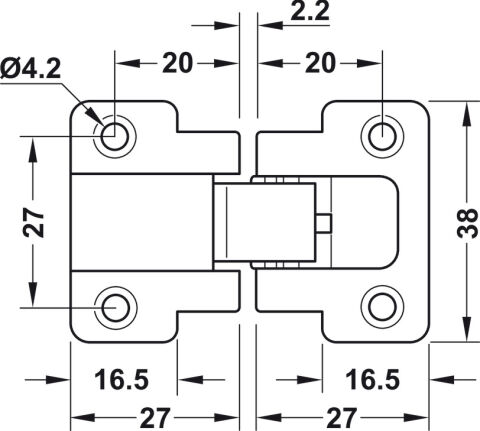 Häfele Kapak menteşesi 90° 3 boyutlu ayarlanabilir Nikel kaplama 342.78.700