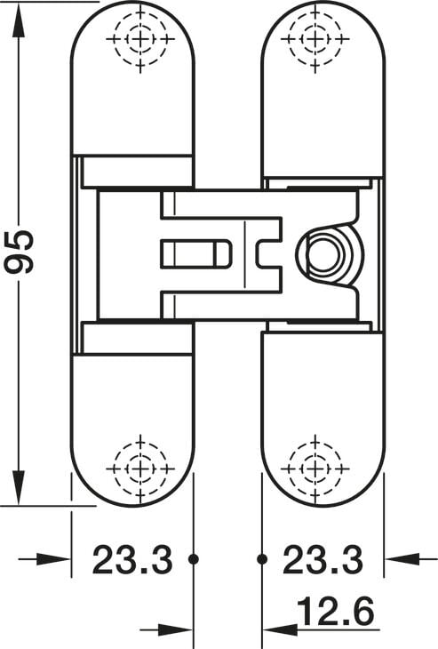 Hafele kapı Menteşesi, Startec H2, gizli, en fazla 45/60