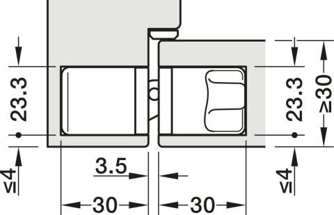 Hafele kapı Menteşesi, Startec H2, gizli, en fazla 45/60