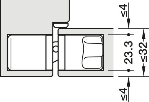 Hafele kapı Menteşesi, Startec H2, gizli, en fazla 45/60