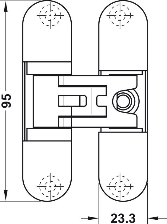 Hafele Kapı menteşesi, Startec H2, gizli, en fazla 45/60