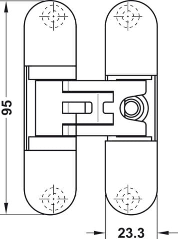 Hafele Kapı menteşesi, Startec H2, gizli, en fazla 45/60