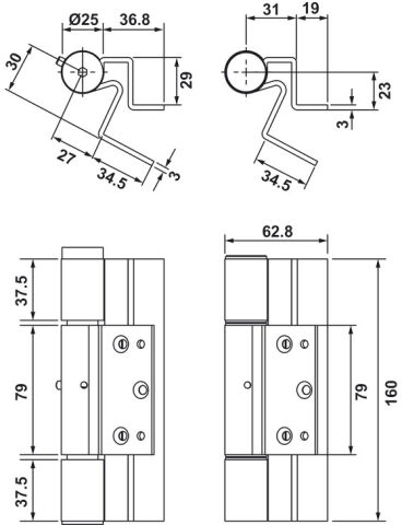 Häfele Metal Kasa Menteşesi 2 Menteşe İle 160 kg Taşıma DIN sol 926.32.010