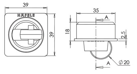Häfele RENE 05 - Gömme Tekerlek 20 mm Siyah Mat Bastırılarak 660.01.300