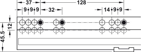 Häfele Matrix Runner UM A 30 Gizli ray tam açılımlı en A30 Synchro 350 mm mandallı montaj 433.03.652