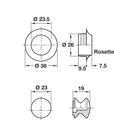 Häfele Basmalı düğme 13 mm kapak Kalınlığı için Nikel kaplama Mat 229.01.604