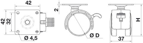 Häfele ROLLER05 - İkiz Tekerlek 50 mm 62 mm Siyah Mat Plakalı 660.23.311