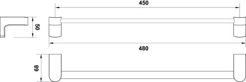 Häfele SEMPLE - Uzun Havluluk 480,00 mm 50,00 mm Parlak krom 580.67.910