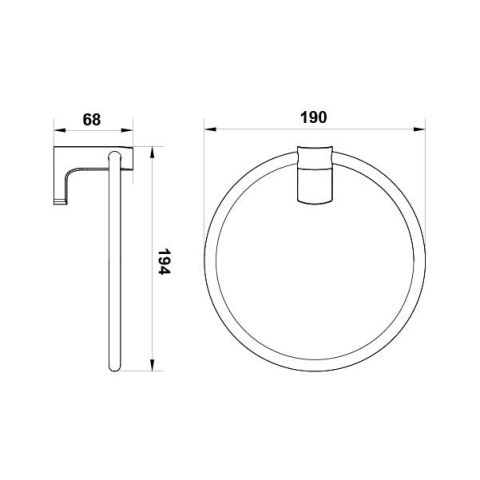 Häfele SEMPLE - Halka Havluluk 190 mm 194 mm Parlak Krom 580.67.911