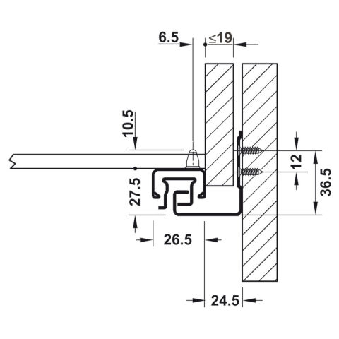 Häfele MATRIX UM A30 Gizli ray tam a.bas-aç 300 Matrix Runner UM A30 433.03.832