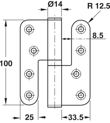 Häfele BH08 Çıkabilen Yaprak Menteşe 2 Menteşe İle 60 14 mm Paslanmaz çelik renkli Mat 926.45.040