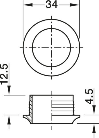 Häfele Rozet Basmalı Kilit için 16 mm plaka kalınlığı Nikel kaplama Mat 229.03.617