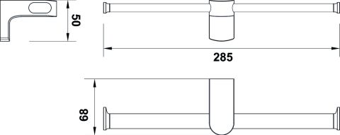 Häfele SEMPLE - İkili Tuvalet Kağıtlık Parlak Krom 580.67.945