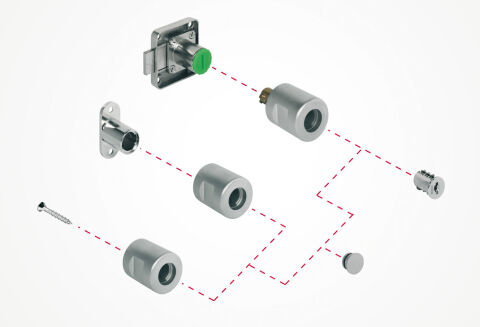 Häfele Symo EC Döndürme düğmesi uzunluk 30 mm Nikel kaplama Mat sağ 229.80.610