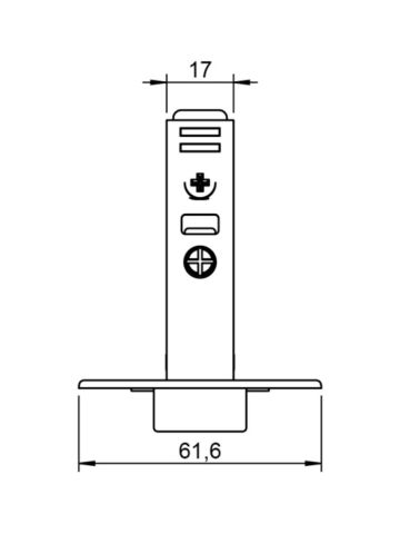 Häfele Metalla 310 SM 110° Tas menteşe yarım 35 mm Nikel kaplama 311.04.004