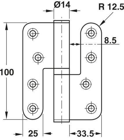 Häfele BH08 Çıkabilen Yaprak Menteşe 2 Menteşe İle 60 14 mm Altın Renkli Parlak DIN sağ 926.45.047