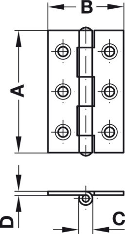 Häfele Menteşe Haddelenmiş perçinli pim ile krank A 40x26 mm 4,30 mm 26 mm 40 mm 354.01.720