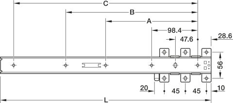 Hafele Soft-Roller st.galv. 500mm - 422.61.315