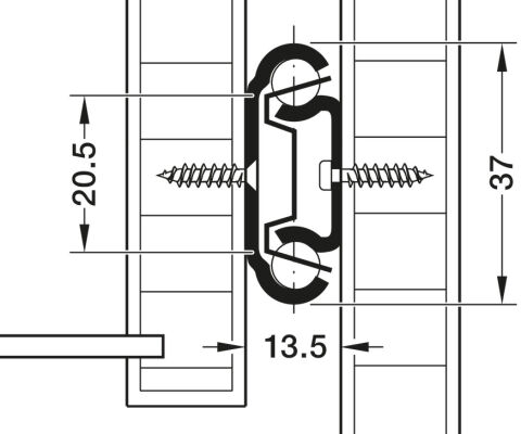 Hafele BB-Runner 42 kg zinc. 400mm - 422.61.903