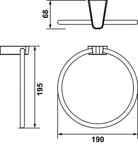 Häfele NORM - Halka Havluluk 190 mm 195 mm Parlak Krom 580.68.111