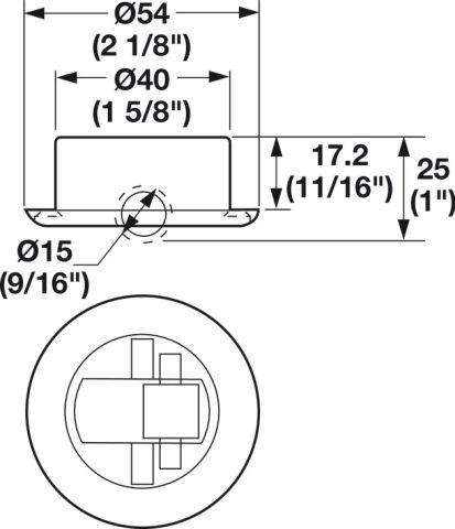 Häfele Mobilya tekerleği Yük taşıma kapasitesi 50 kg 54 mm 8 mm 661.04.340