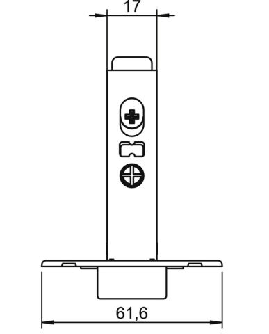 Häfele METALLA 110 SM 105° Gizli menteşe Yarı Binili 35 mm Nikel kaplama 311.04.801
