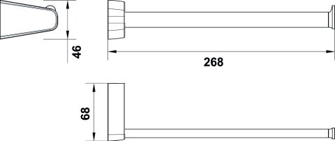 Häfele NORM - Kağıt Havluluk 268 mm 46 mm Parlak krom 580.68.140