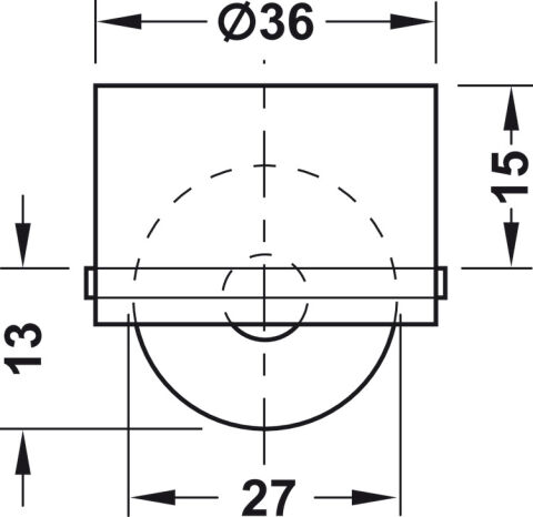Häfele Mobilya tekerleği yük taşıma kapasitesi 50 kg 36 mm 13 mm 661.05.320