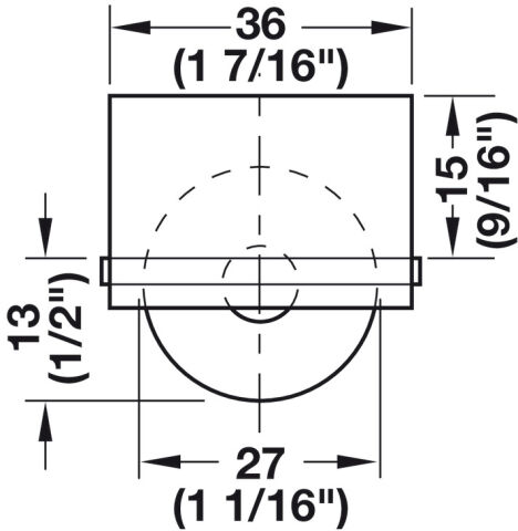 Häfele Mobilya tekerleği yük taşıma kapasitesi 50 kg 36 mm 13 mm 661.05.320