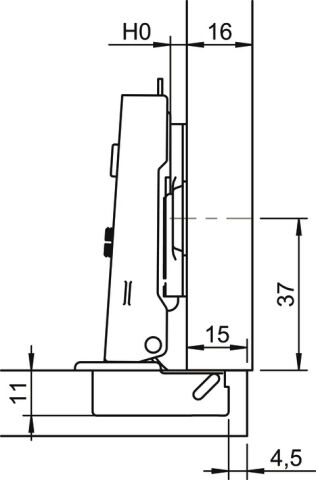 Häfele METALLA 110 SM 105° Gizli menteşe Tam Bini 35 mm Nikel kaplama 311.04.803