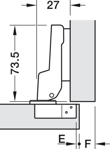 Häfele METALLA 110 SM 105° Gizli menteşe Yarı Binili 35 mm Nikel kaplama 311.04.804