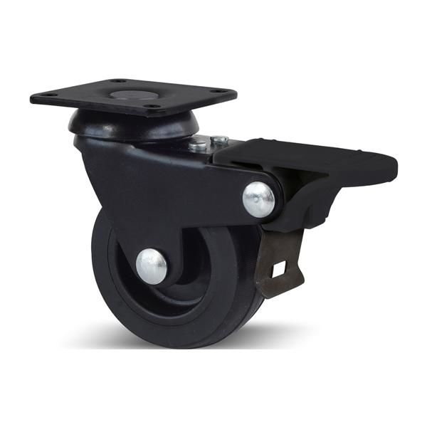 Hafele BLACKY Mobilya Tekerleği Frenli Siyah Ø50x67mm