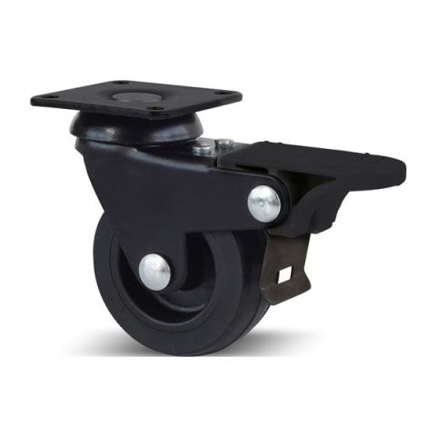 Hafele BLACKY Mobilya Tekerleği Frenli Siyah Ø50x67mm