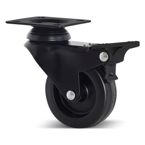 Hafele BLACKY Mobilya Tekerleği Frenli Siyah Ø75x104mm