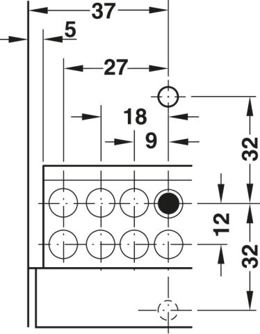 Hafele Tandem plus Tip-on set 30V zi.pl. 550mm