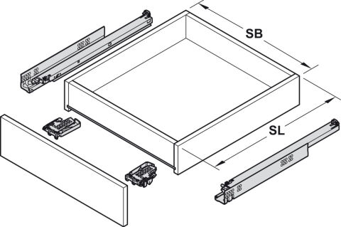 Hafele Tandem plus Tip-on set 30V zi.pl. 550mm
