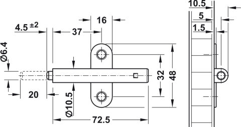 Häfele Basma mandalı 32/37 mm seri matkap deliklerine RAL 7004 32/37 mm matkap 356.02.502