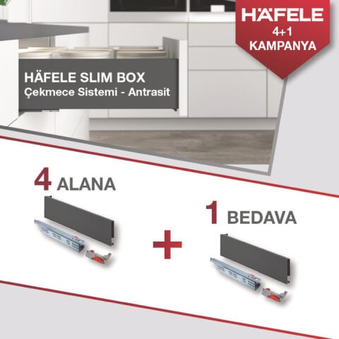 Çift Yanaklı Çekmece Sistemi, Hafele SLIM BOX, Çekmece