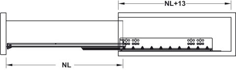 Häfele MATRIX UMS30 Gizli ray tam aç. yvş. 500 500 mm 30 kg 433.07.116