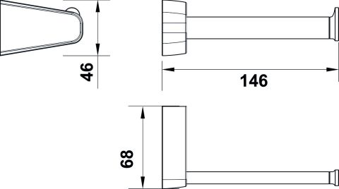 Häfele NORM - Tuvalet Kağıtlık Mat Siyah 580.68.242
