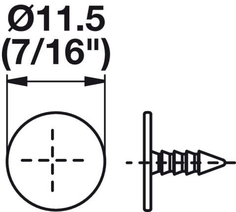 Häfele Karşı parça çakılarak montaj için - Metalla 510 11,50 mm 356.06.464