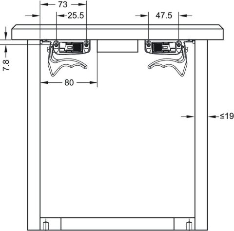 Häfele MATRIX UMS25 Gizli ray tek aç. yvş. 450 450 mm 433.08.796