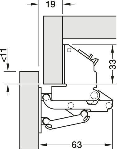Häfele Kalkar kapak menteşesi Free CH 600 2 1 kg'a ≤2,1 kg 356.36.606