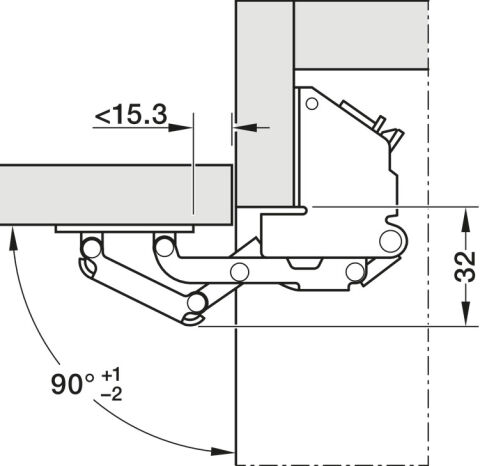 Häfele Kalkar kapak menteşesi Free CH 600 2 1 kg'a ≤2,1 kg 356.36.606