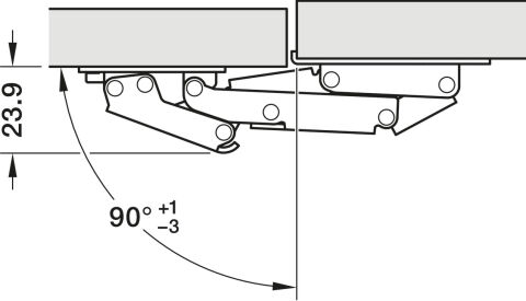 Häfele Kalkar kapak menteşesi Free CH 300 2 1 kg'a ≤2,1 kg 356.36.607