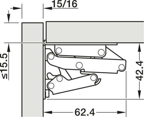Häfele Kalkar kapak menteşesi Free CH 300 2 1 kg'a ≤2,1 kg 356.36.607