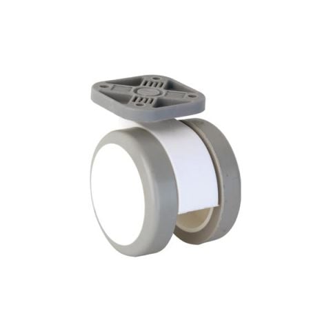 Hafele COLO Mobilya Tekerleği Plakalı Beyaz/Gri Ø50x57mm